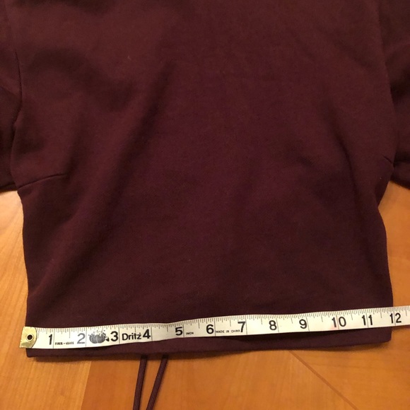 Blue Blush burgundy cropped corset back hoodie - Picture 3 of 4